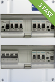 3 Fase groepenkast SuperFlink De 3 Fase groepenkast van SuperFlink vindt u hier | Lichtgroep | Installatieautomaat | Aardlekschakelaar | Kookgroepen | Krachtgroep